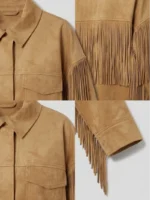 Tan Suede Fringe Jacket for Women Western Style mix