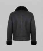 Women’s Black Shearling Leather Jacket back