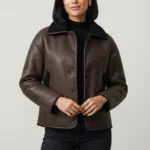 Womens Brown Shearling Leather Jacket