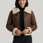 Womens Brown Shearling Leather Jacket