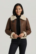 Womens Brown Shearling Leather Jacket